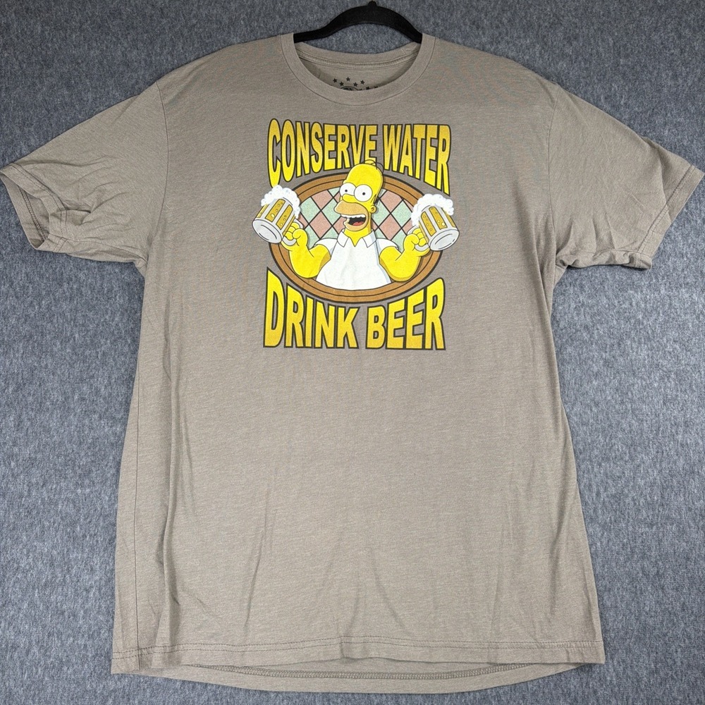 Universal Studios Shirt Mens XL The Simpsons Homer Conserve Water Drink Beer